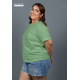 WOMENS PLUS T SHIRT-LIGHT GREEN-DWP 50001 